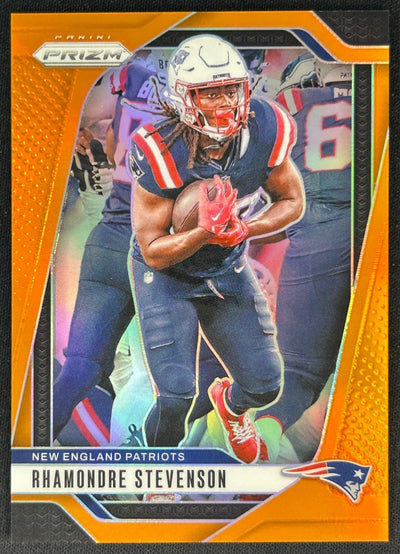 Rhamondre Stevenson 2024 Prizm Orange /249 Patriots Sports Trading Cards