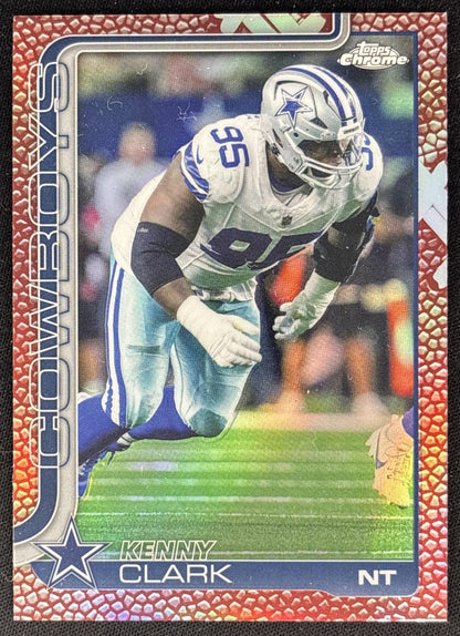 Kenny Clark 2025 Topps Chrome Football Leather Refractor Cowboys - Front