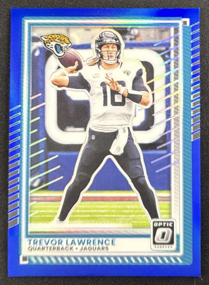 Trevor Lawrence 2025 Panini Donruss Optic Blue Prizm /249 Jaguars Sports Trading Card