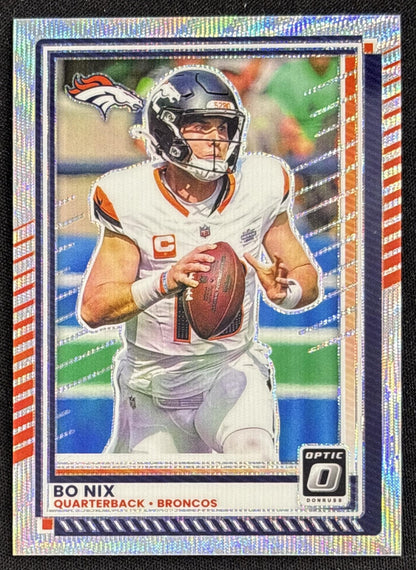 Bo Nix 2025 Panini Donruss Optic Wave Prizm /300 Broncos