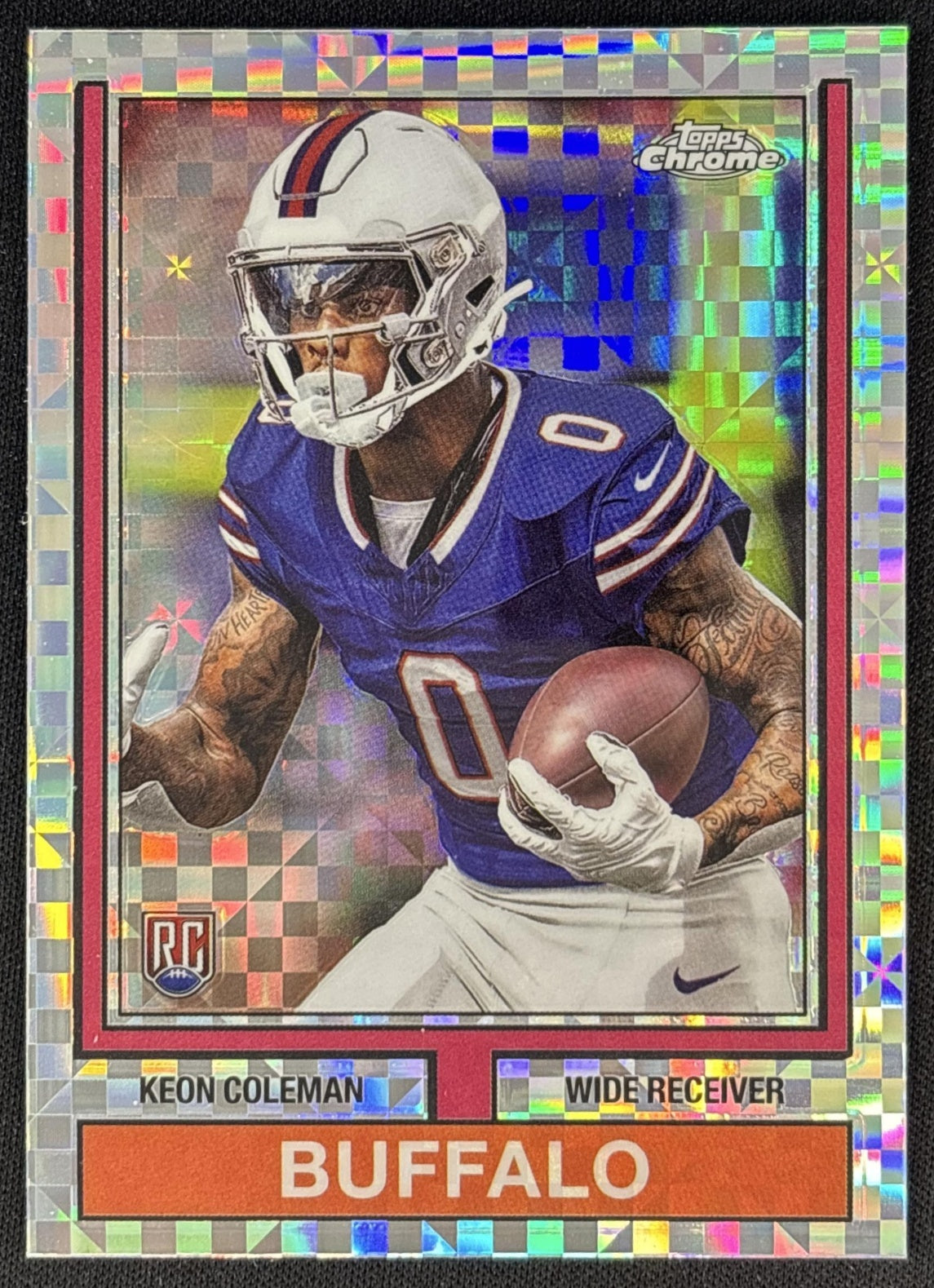 Keon Coleman 2024 Topps Chrome 1974 Football X-Fractor Bills front
