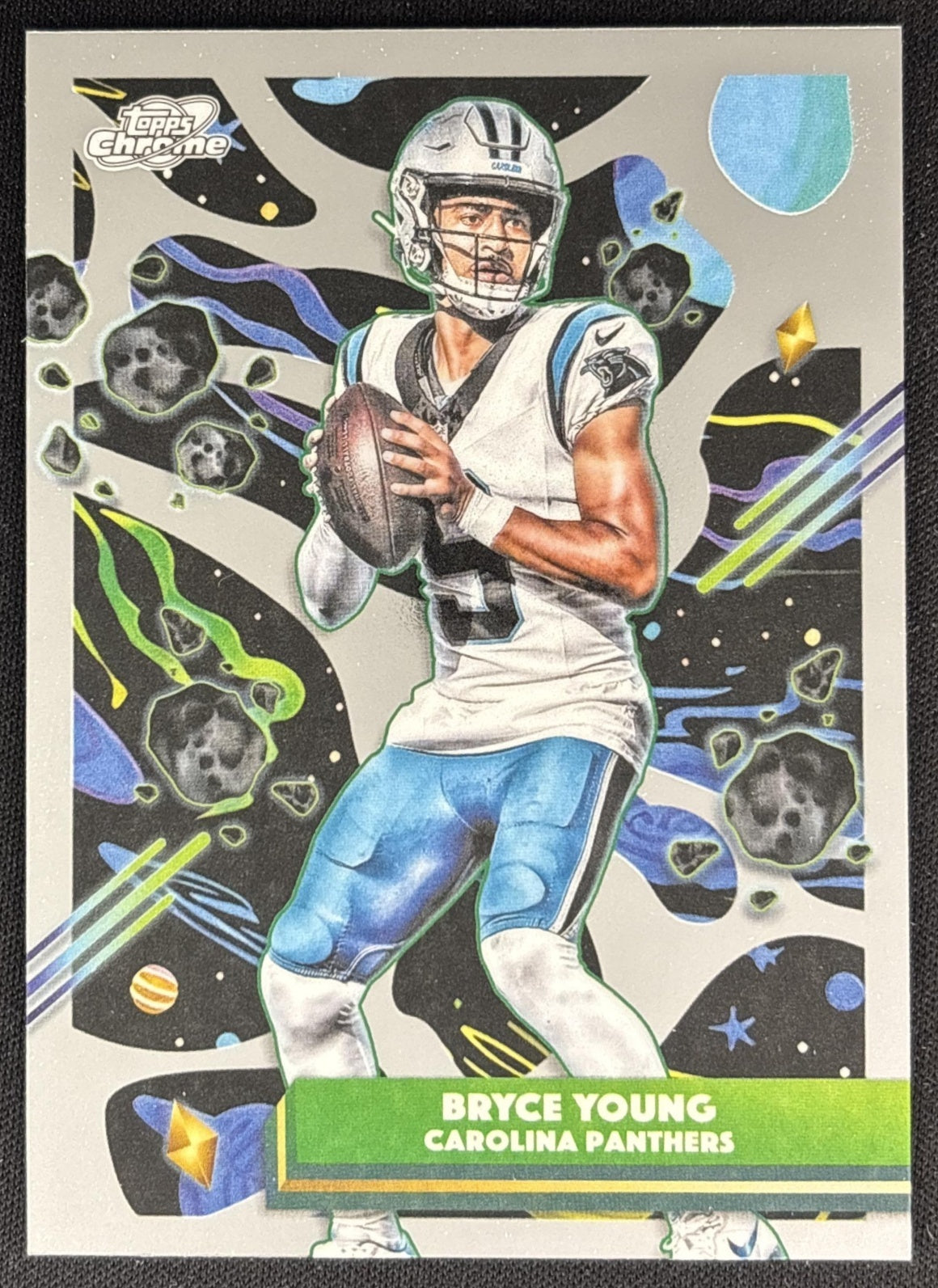Bryce Young 2025 Topps Cosmic Chrome Panthers front