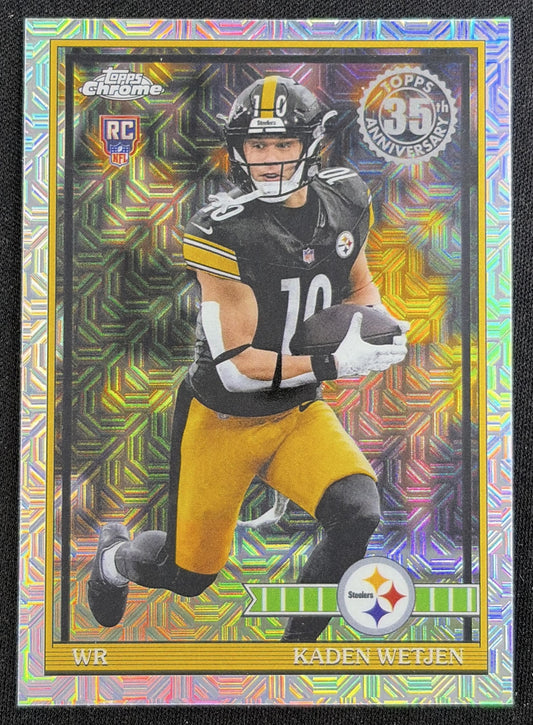 Kaden Wetjen 2026 Topps 1991 Chrome Rookie Mojo Refractor Steelers