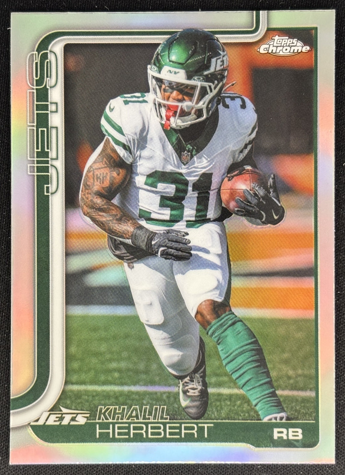 Khalil Herbert 2025 Topps Chrome Refractor Jets Sports Trading Cards