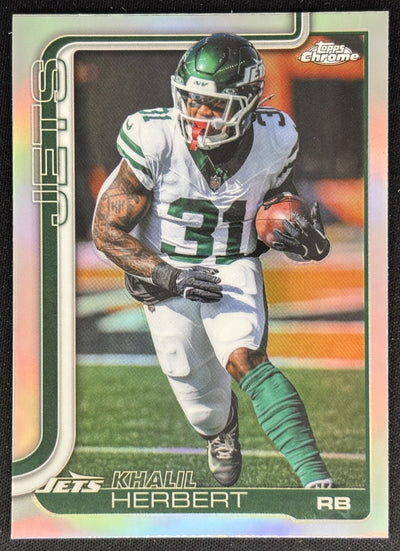 Khalil Herbert 2025 Topps Chrome Refractor Jets Sports Trading Cards
