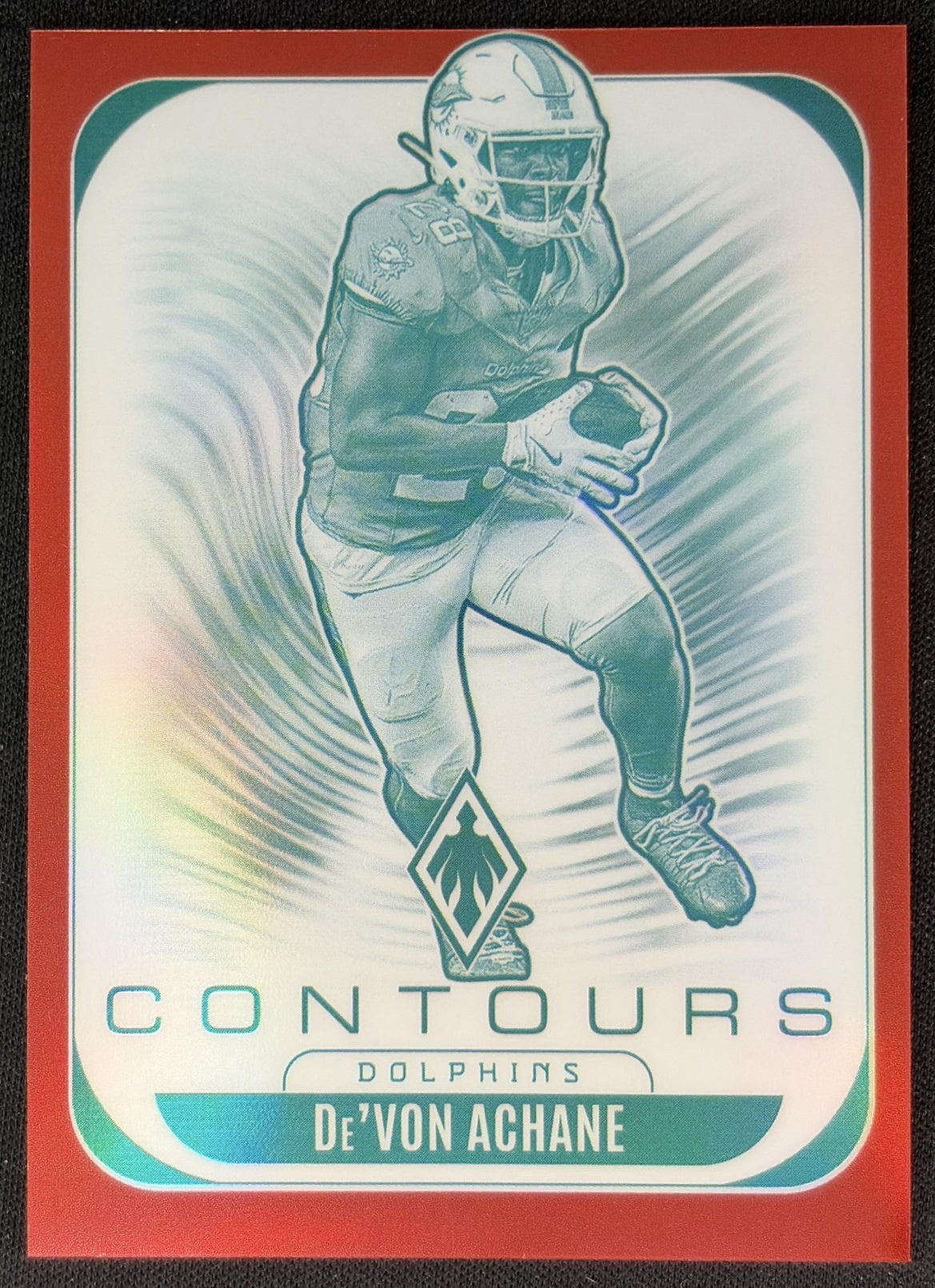 De'Von Achane 2025 Panini Phoenix Contours Red /249 Dolphins Football