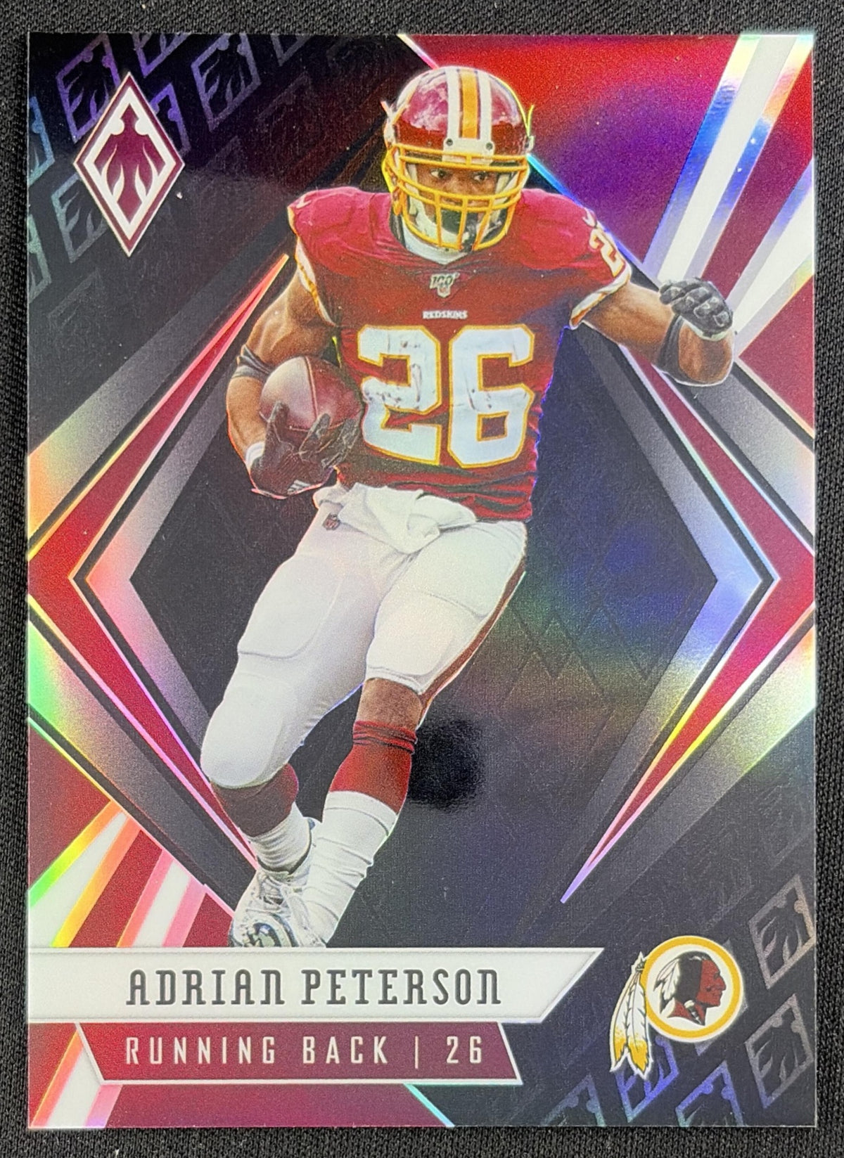 Adrian Peterson 2020 Panini Phoenix Black /10 Redskins Sports Trading Card