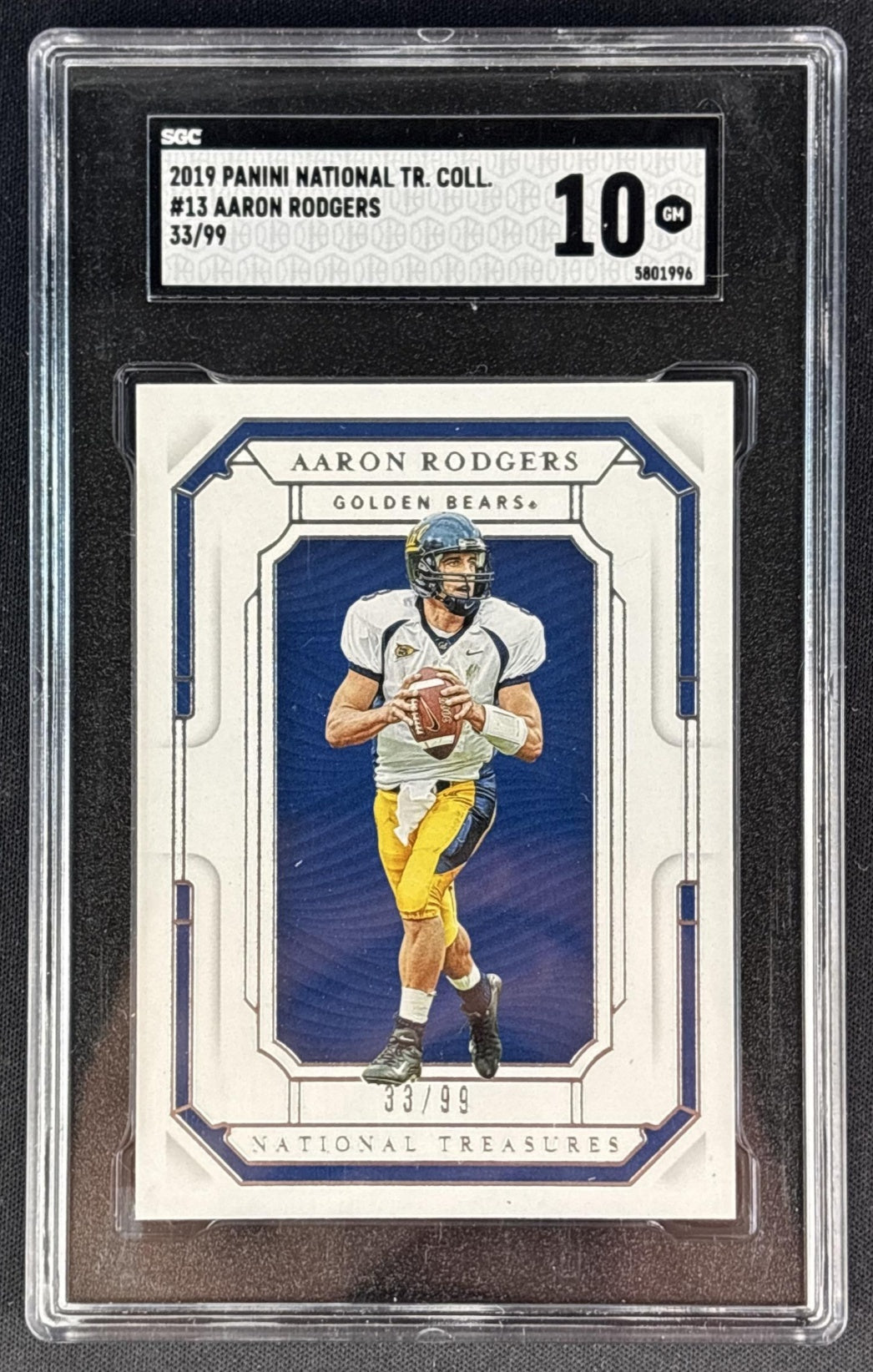 Aaron Rodgers 2020 Panini National Treasures Collegiate /99 SGC 10