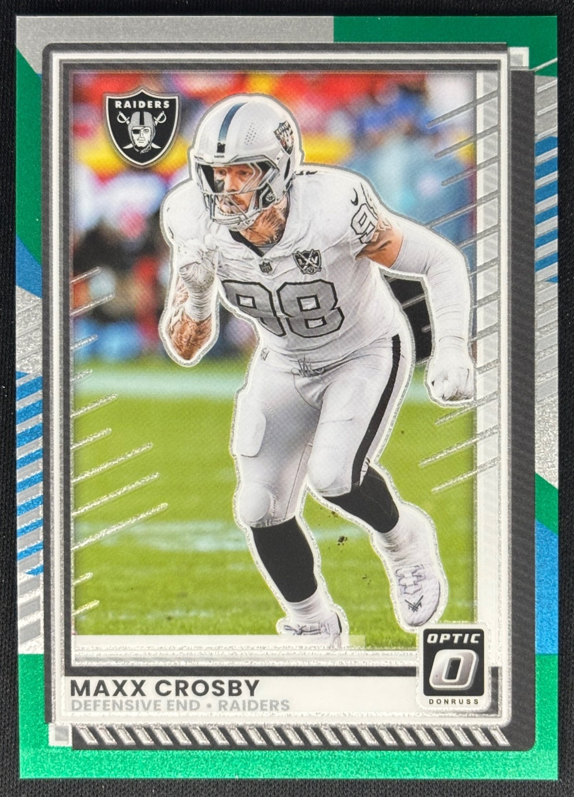 Maxx Crosby 2025 Donruss Optic Jazz Prizm Raiders - front image