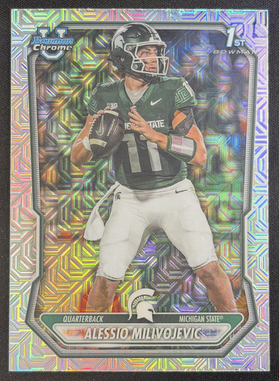 Alessio Milivojevic 2026 Bowman Chrome Prospects Mojo Refractor Spartans Sports Trading Card