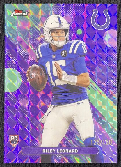 Riley Leonard 2025 Topps Finest Purple Geometric Refractor /150 Colts