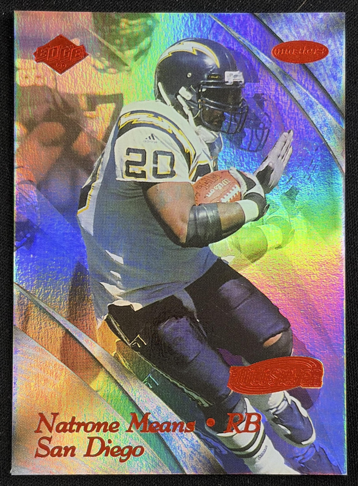 Natrone Means 1999 Collector's Edge Masters HoloSilver /3500 Chargers Sports Trading Card