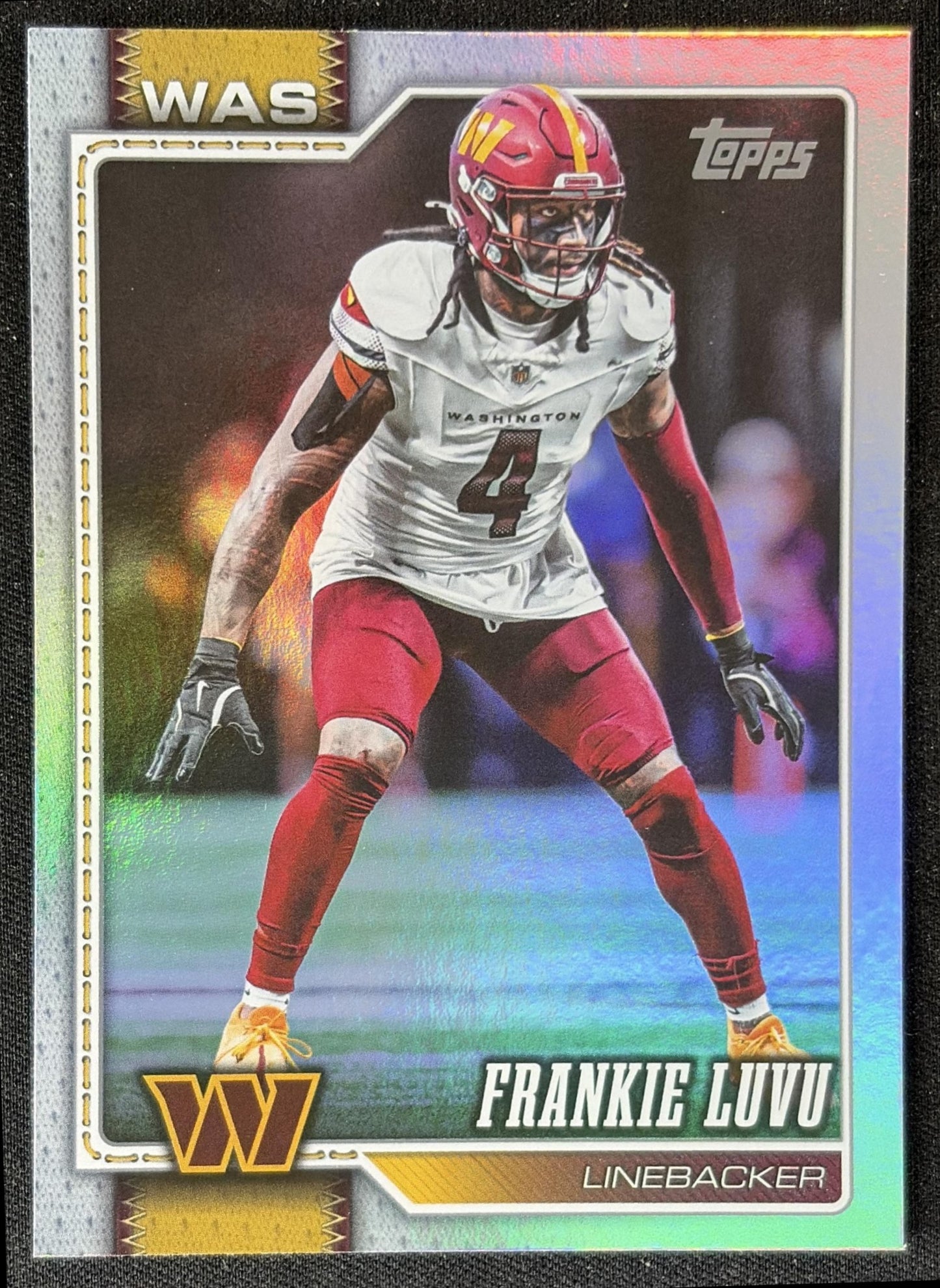 Frankie Luvu 2026 Topps Rainbow Foil Commanders front