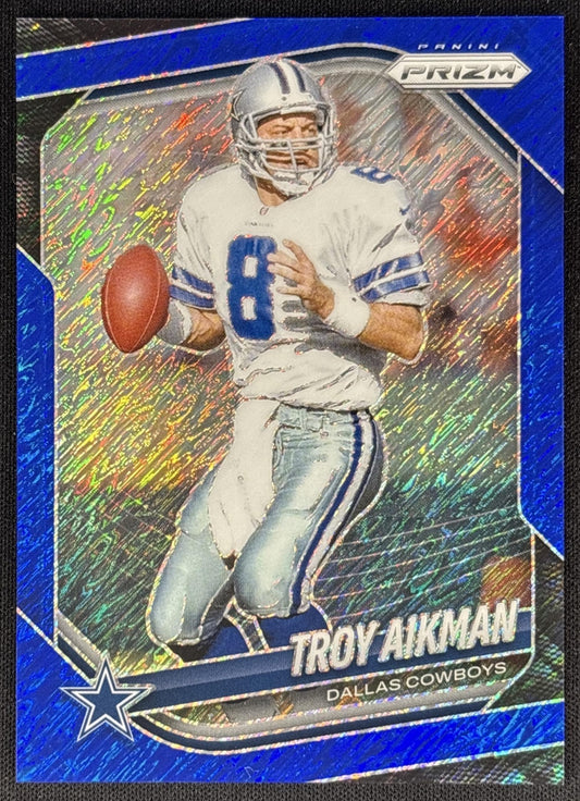 Troy Aikman 2025 Panini Prizm Blue Shimmer /35 Cowboys Sports Trading Cards