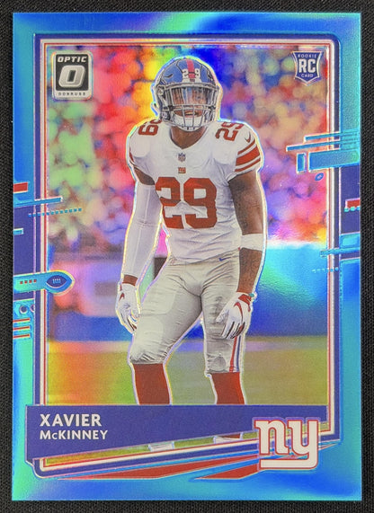 Xavier McKinney 2020 Panini Donruss Optic Aqua Prizm /299 Giants