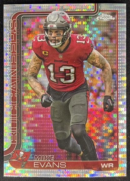 Mike Evans 2025 Topps Chrome Pulsar Refractor Buccaneers Sports Trading Cards