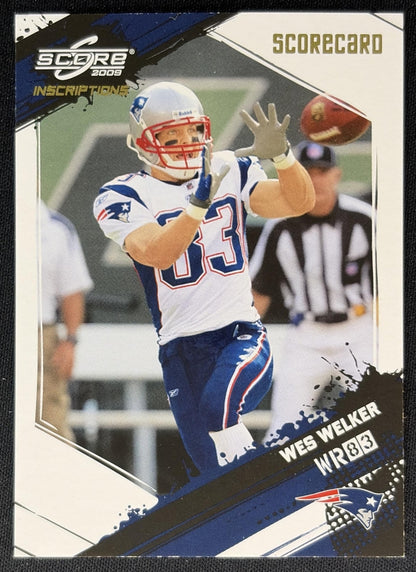 Wes Welker 2009 Panini Score Inscriptions Scorecard /50 Patriots Sports Trading Cards