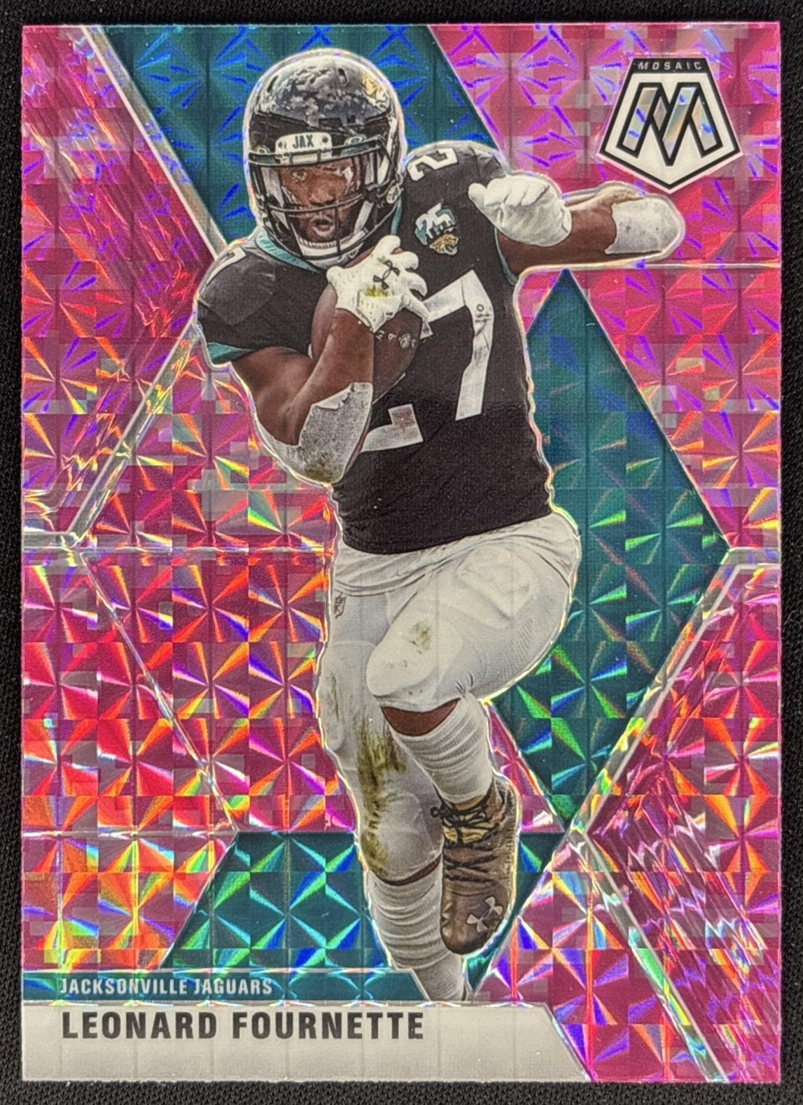 Leonard Fournette 2020 Panini Mosaic Prizm Camo Pink Jaguars front