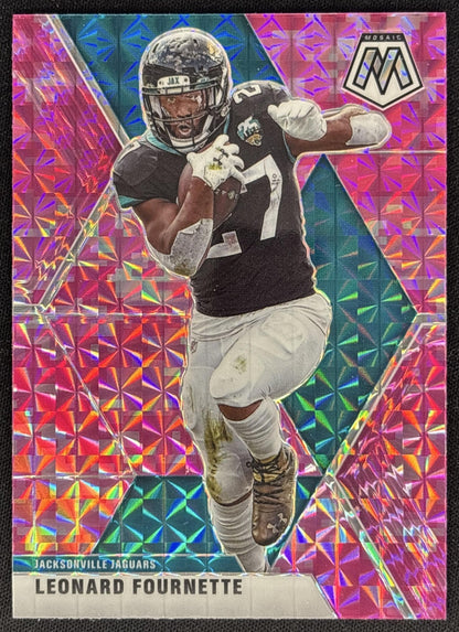 Leonard Fournette 2020 Panini Mosaic Prizm Camo Pink Jaguars front