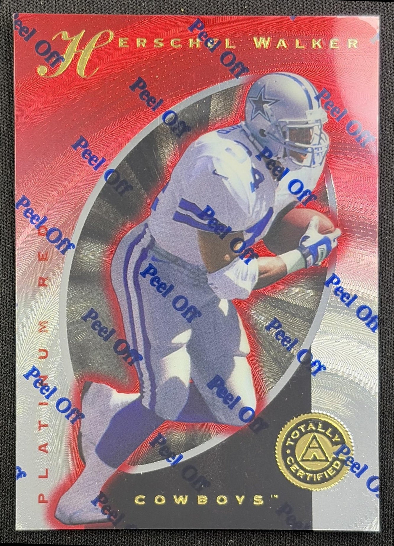 Herschel Walker 1997 Pinnacle Totally Certified Platinum Red /4999 Cowboys
