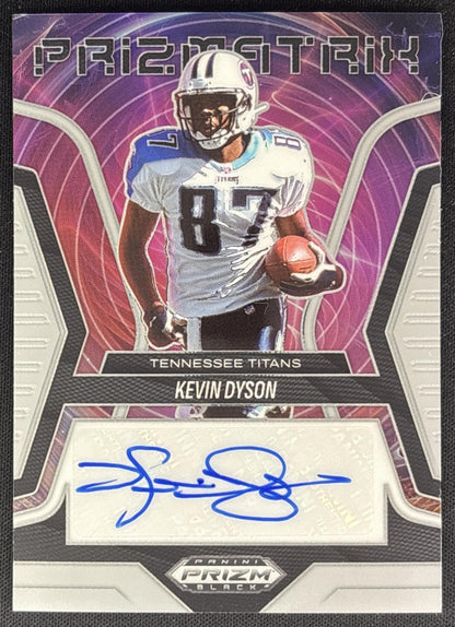 Kevin Dyson 2025 Panini Prizm Black Prizmatrix Signatures Silver Titans Default Title Sports Trading Cards