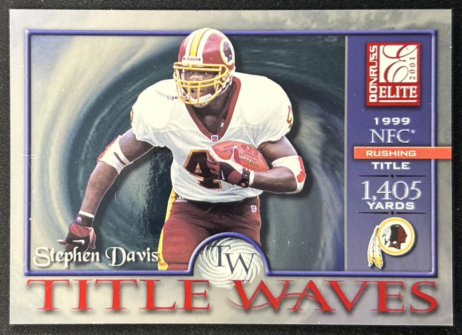 Stephen Davis 2001 Donruss Elite Title Waves /1999 Redskins front
