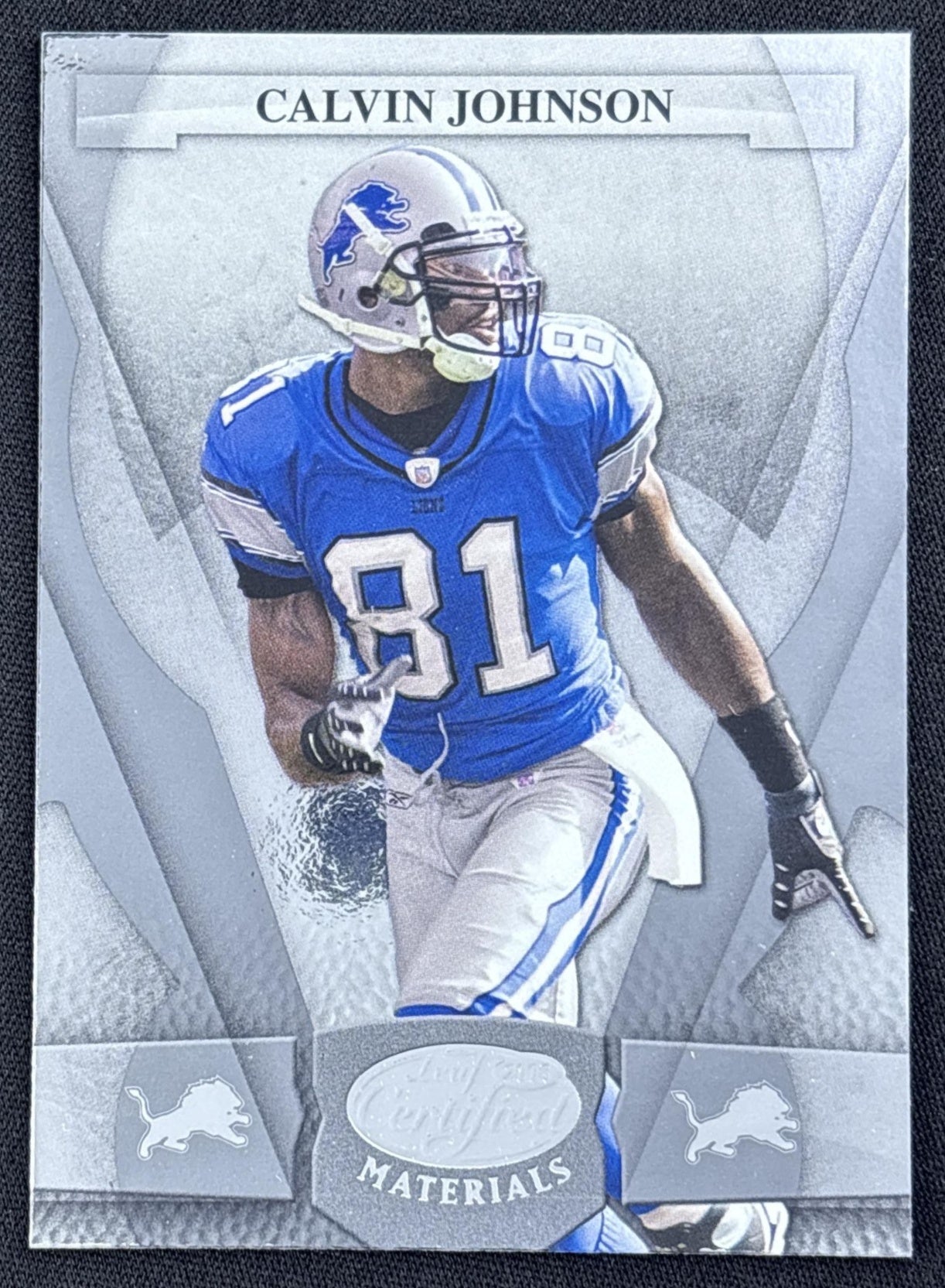 Calvin Johnson 2008 Playoff Prestige Rookie Review Materials Lions