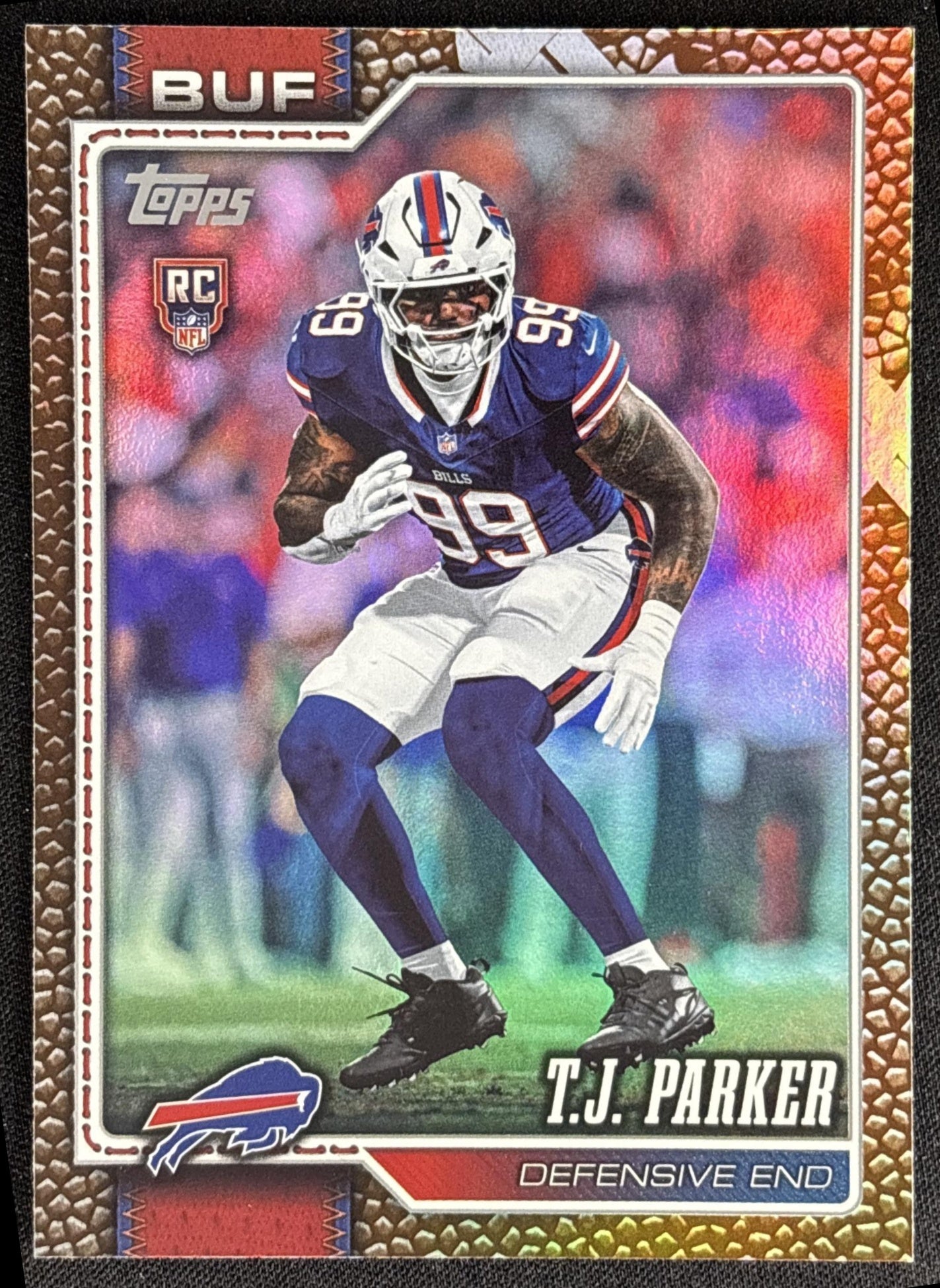 T.J. Parker 2026 Topps Football Leather Foil Bills