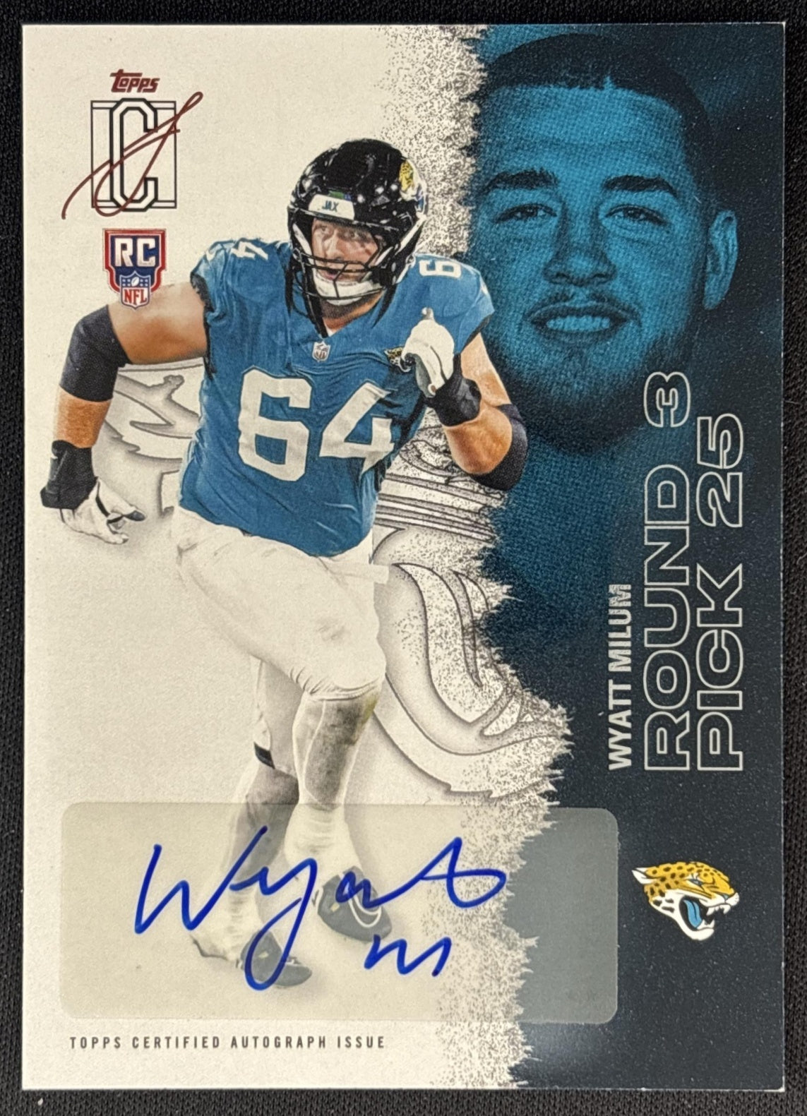 Wyatt Milum 2025 Topps Signature Class Rookie Auto Jaguars Front
