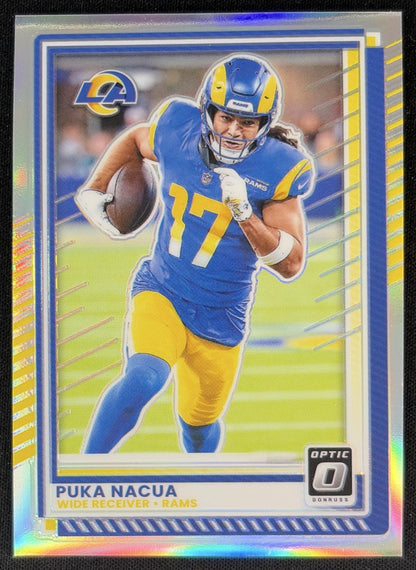 Puka Nacua 2025 Panini Donruss Optic Holo Prizm Rams Front