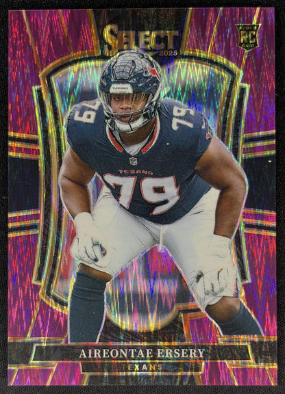Aireontae Ersery 2025 Panini Select Premier Level Purple Prizm Shock /699 Texans