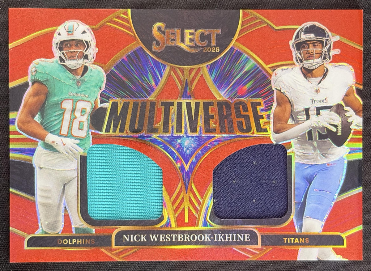 Nick Westbrook-Ikhine 2025 Panini Select Multiverse Jerseys Red Prizm Dolphins Titans