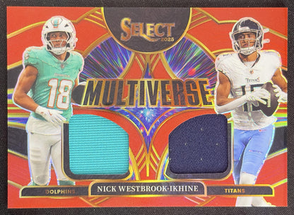 Nick Westbrook-Ikhine 2025 Panini Select Multiverse Jerseys Red Prizm Dolphins Titans