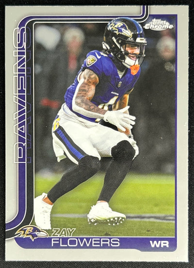 Zay Flowers 2025 Topps Chrome Ravens Sports Trading Cards