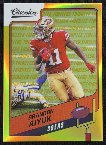 Brandon Aiyuk 2021 Panini Classics Premium Edition Timeless Tributes Gold /60 49ers - Front