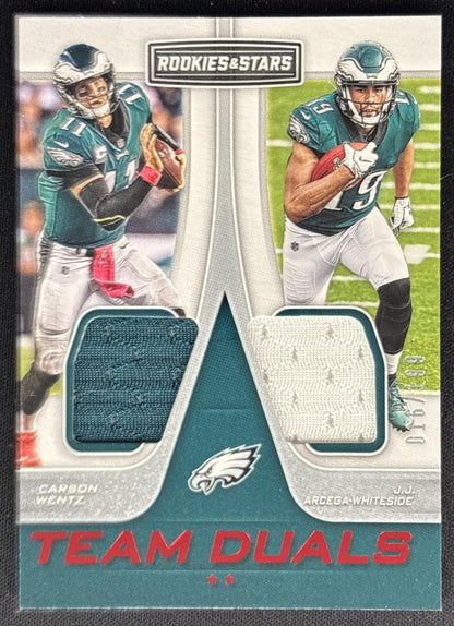 Carson Wentz J.J. Arcega-Whiteside 2019 Rookies & Stars Team Duals /199 Eagles
