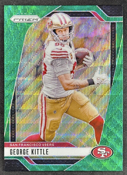 George Kittle 2024 Panini Prizm Green Wave 49ers Sports Trading Cards