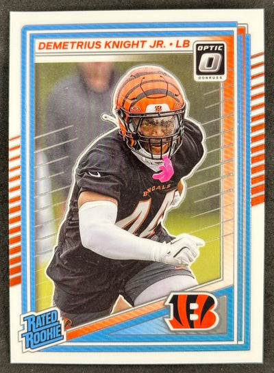 Demetrius Knight Jr. 2025 Donruss Optic Rated Rookie Bengals Sports Trading Card