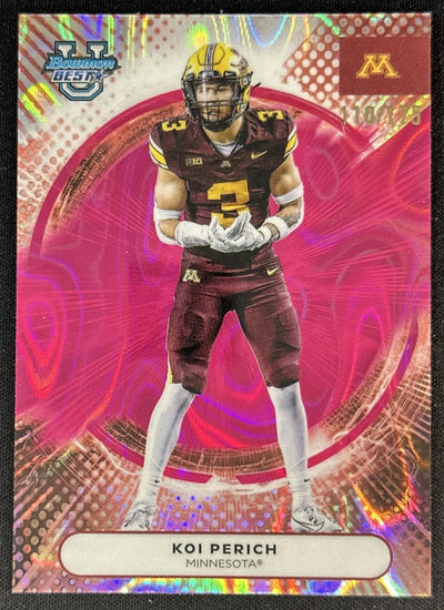 Koi Perich 2025 Best University Pink Lava Refractor /175 Golden Gophers Vikings