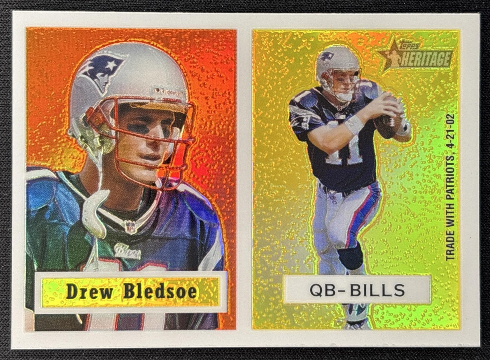 Drew Bledsoe 2002 Topps Heritage Retrofractors /557 Bills front