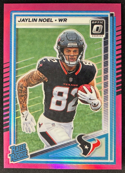 Jaylin Noel 2025 Donruss Optic Rated Rookie Pink Prizm Texans Sports Trading Card