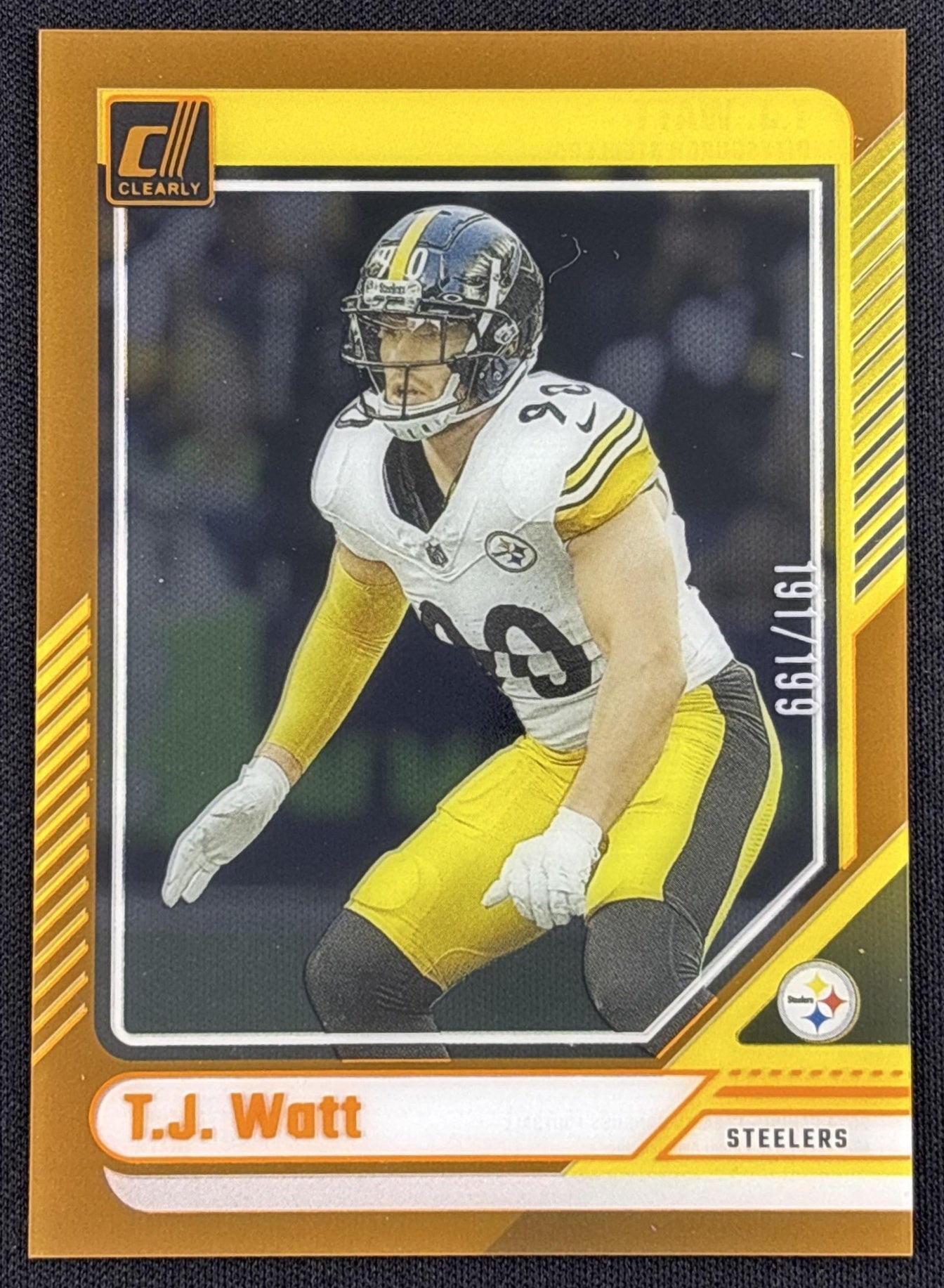 T.J. Watt 2024 Panini Clearly Donruss Orange /199 Steelers