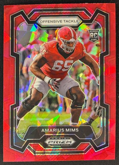 Amarius Mims 2024 Panini Prizm Collegiate Draft Picks Red Ice Bulldogs Bengals Sports Trading Cards