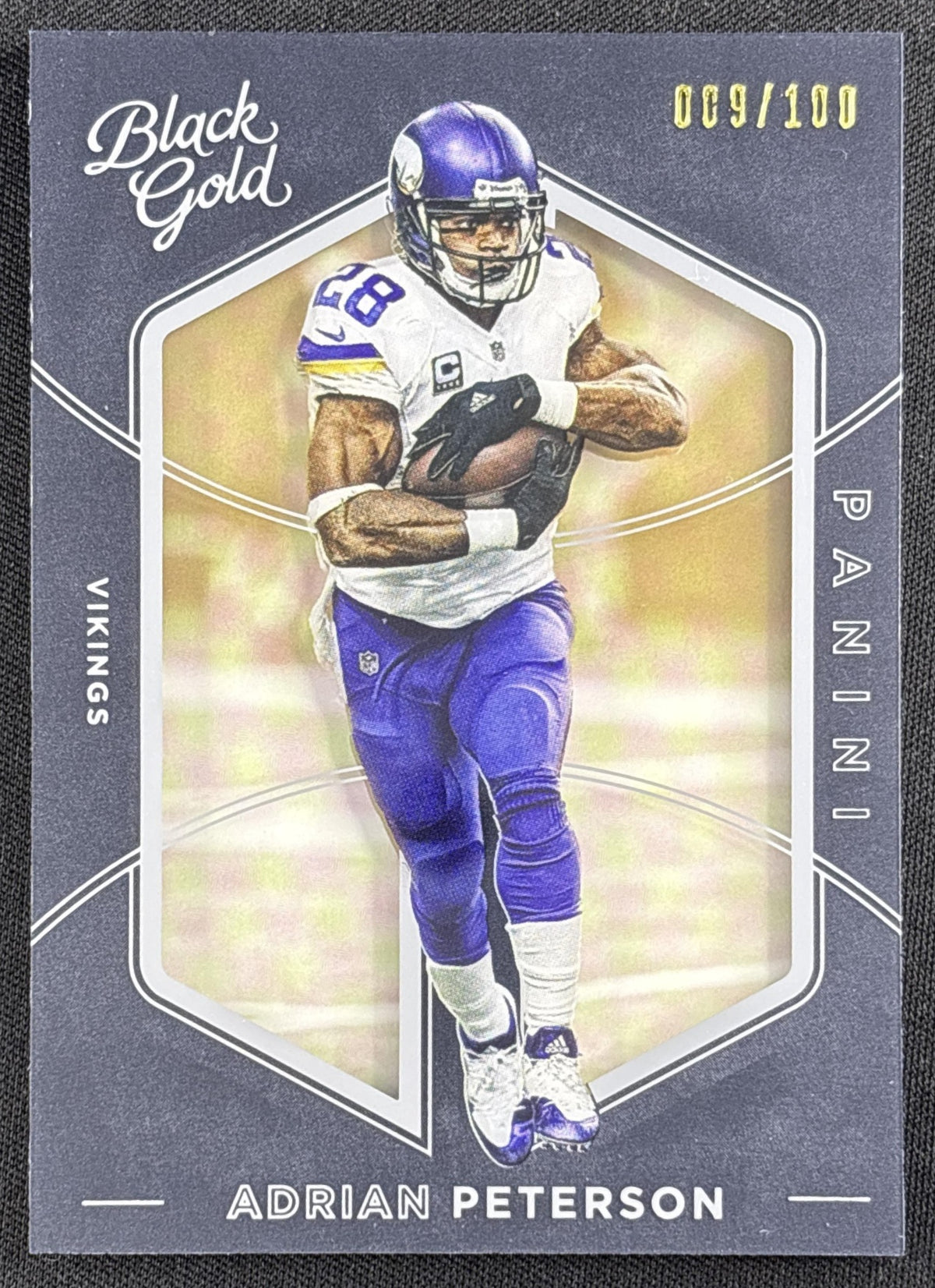 Adrian Peterson 2016 Panini Black Gold White /100 Vikings