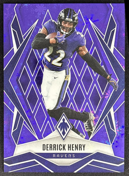 Derrick Henry 2025 Panini Phoenix Purple Winter Prizm /249 Ravens