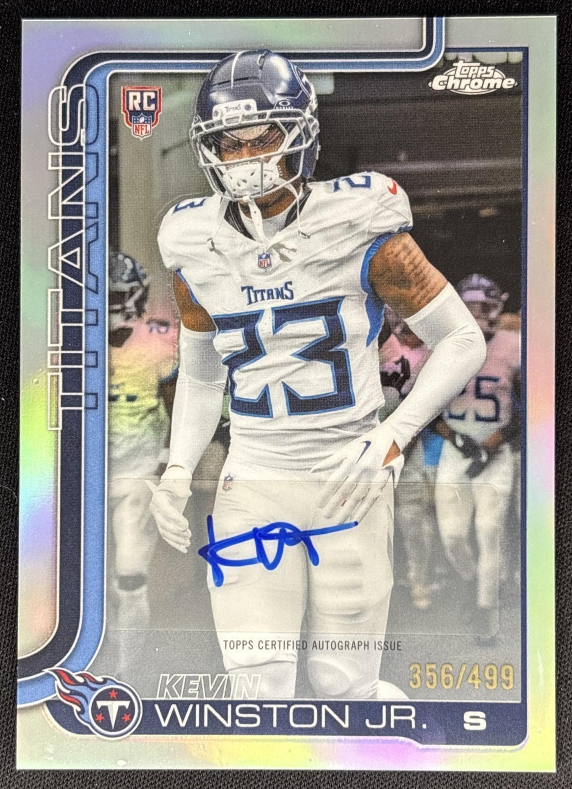 Kevin Winston Jr. 2025 Topps Chrome Rookie Auto Refractor /499 Titans