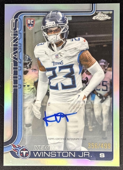 Kevin Winston Jr. 2025 Topps Chrome Rookie Auto Refractor /499 Titans