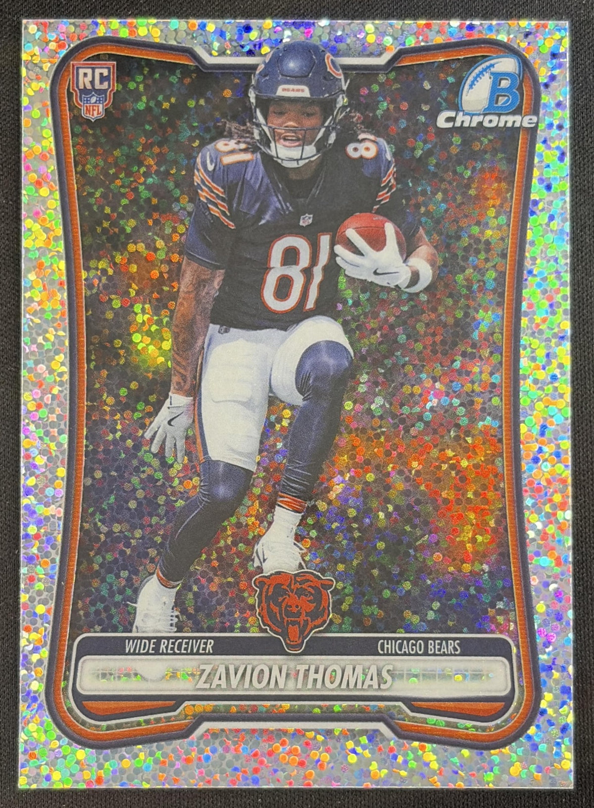 Zavion Thomas 2026 Bowman Chrome NFL Speckle Refractor Bears