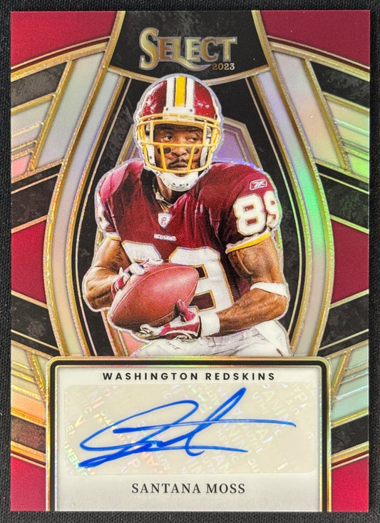 Santana Moss 2023 Select Signatures Prizm Redskins sports trading card