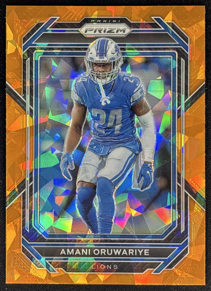 Amani Oruwariye 2022 Panini Prizm Orange Ice Lions front